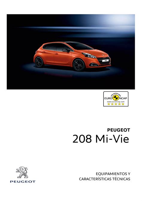 Ficha técnica Peugeot 208 2016 PDF