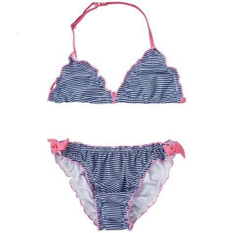 Strój kąpielowy 2 częściowy BIKINI 146 152 w paski 4895227144516 Cena Opinie Stroje