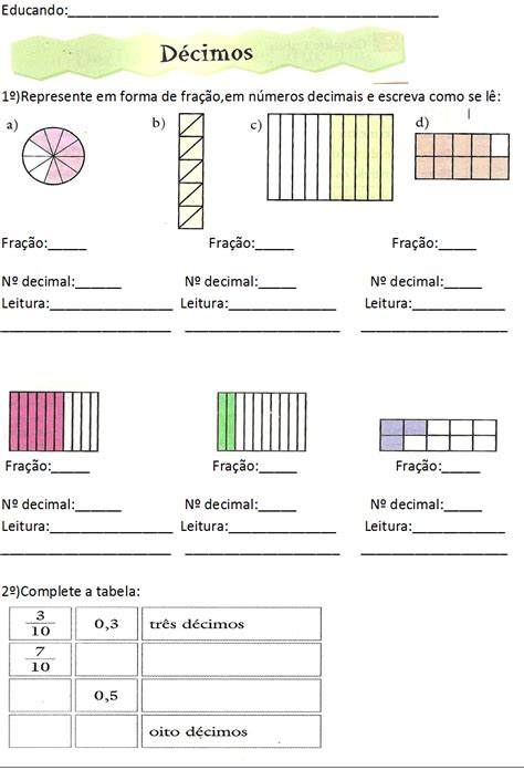 Bel Cardozo Atividade N Meros Decimais Ano Em Atividades