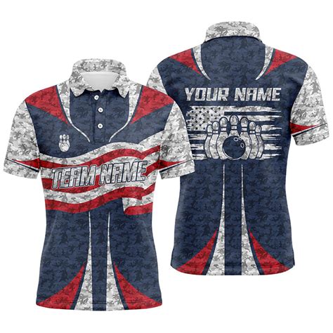 Personalized American Flag Bowling Team Shirts For Men Patriotic Bowli Myfihu