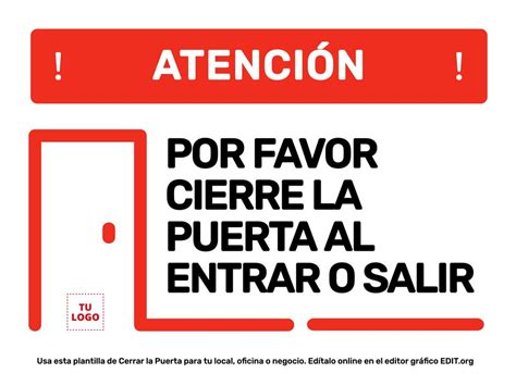 Cartel De Cerrar La Puerta Para Imprimir