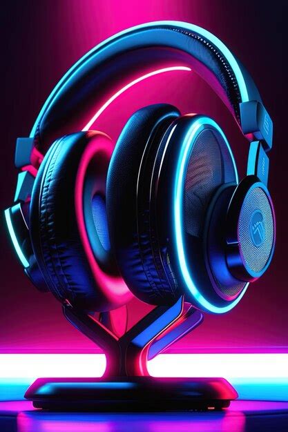 Premium Photo A Pair Of Headphones With A Blue Led Light