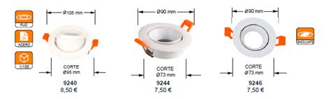 Aros Para Dicroica Basculante Aluminio Blanco Rsr Iluminaci N Led