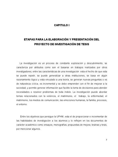 Capitulo 1 Etapas Para La Elaboracion Y Presentacion Del Proyecto De