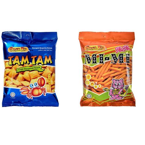 Snek Ku Mimi Prawn Flavour Tamtam Crab Flavour Pick Fine Green Peas