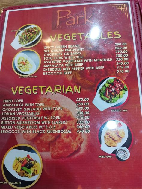 Menu At The Park Restaurant Crown Hotel Naga First Floor Crown