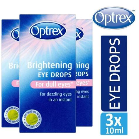 3 X Optrex Brightening Eye Care Drops For Dull Eyes 10ml For Sale