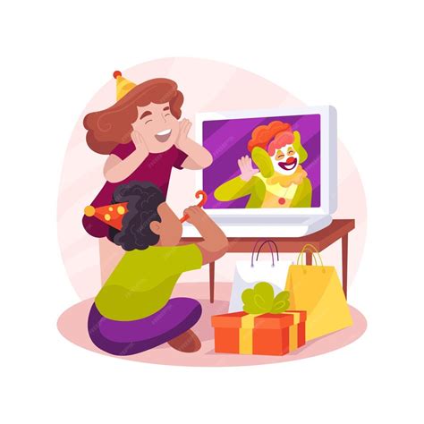 Premium Vector Virtual Party Isolated Cartoon Vector Illustration