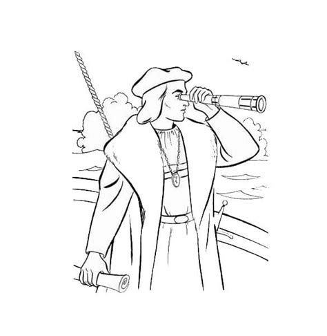 Dibujar Cristobal Colon Para Colorear Imprimir E Dibujar Coloringlib