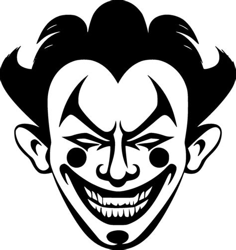 Premium Vector Clown Black And White Vector Illustration