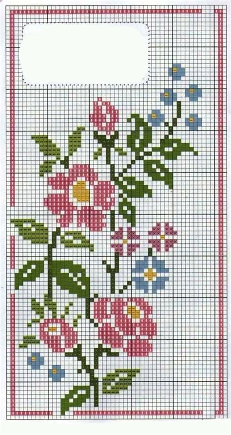 Etamin El Havlusu Örnekleri 29 Floral cross stitch Cross stitch