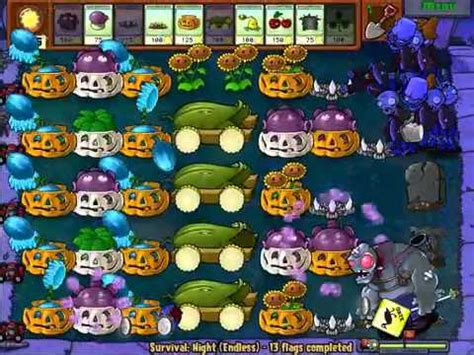 Plants Vs Zombies Survival Night Endless SECRET GAME YouTube