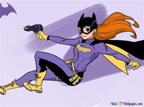 Batgirl Cartoon Character In Superwoman Costume And Orange Section 4k