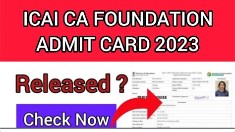 Icai Ca Foundation Admit Card How To Check Icai Ca Foundation