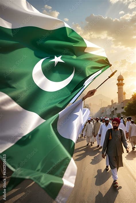 Pakistan National Flag Independence Day Pakistani Flag Waving Proudly