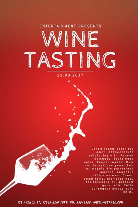 Wine Tasting Event Flyer Poster Social Media Design Template Wine