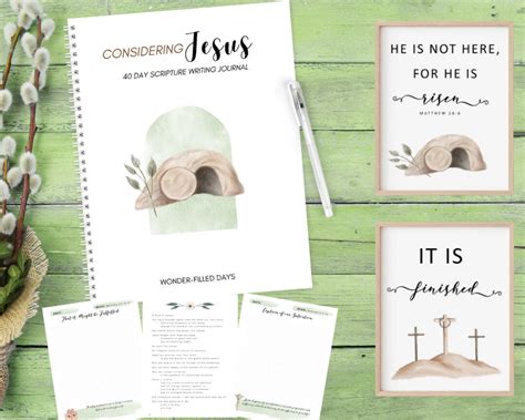 Considering Jesus Easter Scripture Writing Journal Bible Study And 3 Art