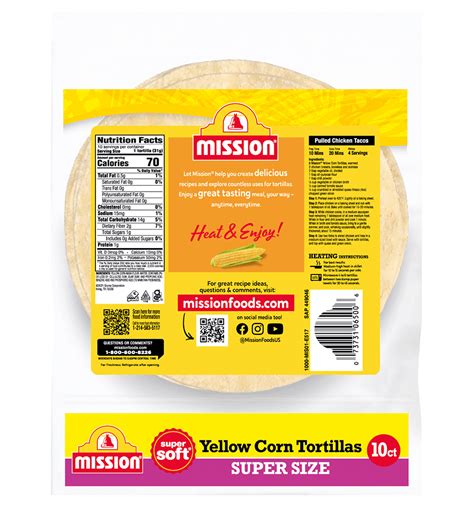 Low Calorie Yellow Corn Tortillas Mission Foods Off