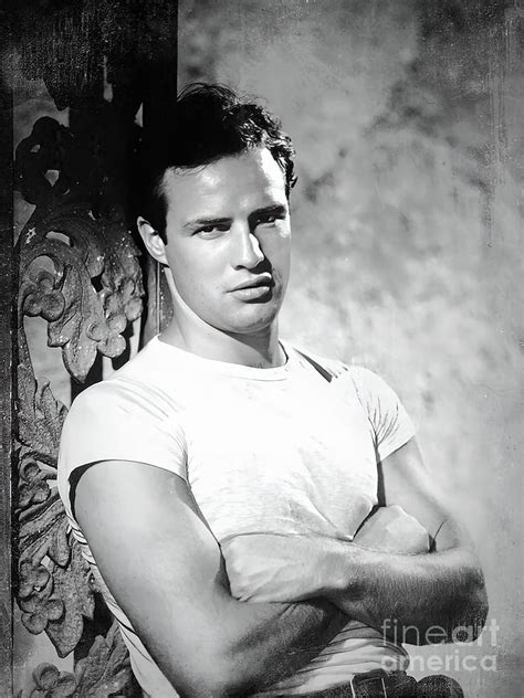 Marlon Brando Bw Vintage D Painting By Yvette Bennett Pixels