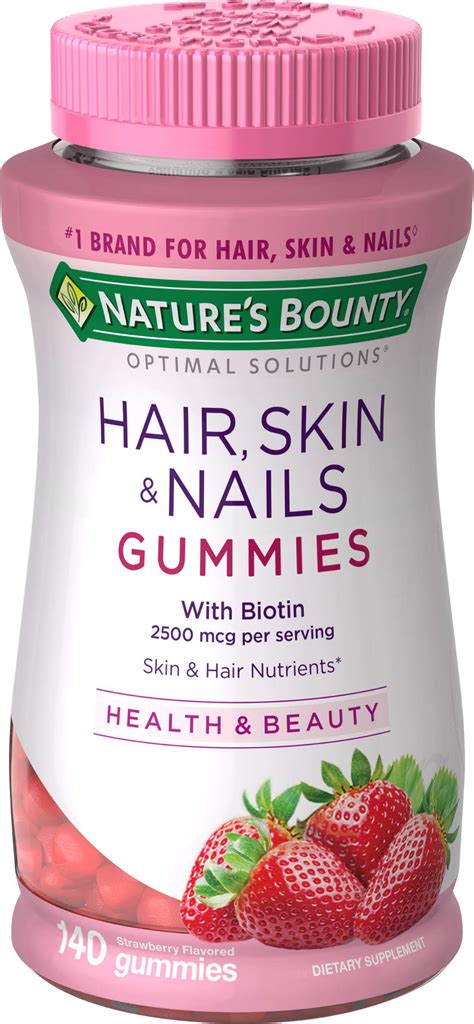 Natures Bounty Hair Skin And Nails Vitamins With Biotin Gummies 140