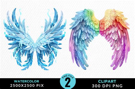 Magical Angel Wings Watercolor Clipart Gr Fico Por Regulrcrative