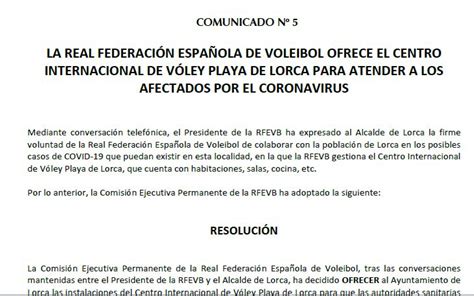 Rfevb Medidas Extraordinarias Rfevb Covid Comunicado