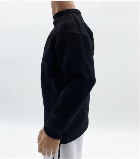 Black Long Sleeves Shirt Tee For Phicen Figure Hot Toys