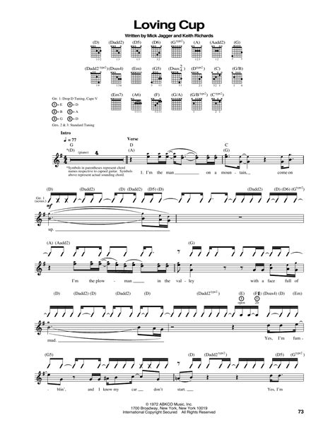 Loving Cup By The Rolling Stones Sheet Music For Guitar Tab At Sheet