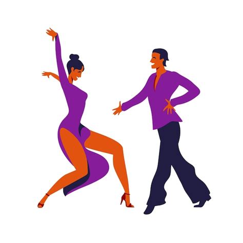 Premium Vector Dancing Couple On Tournament Illustration Of