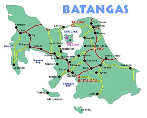 Batangas Tourist Map Batangas • Mappery