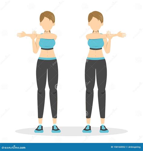 Shoulder Stretch Exercise Stretch To Relieve Shoulder Pain Stock