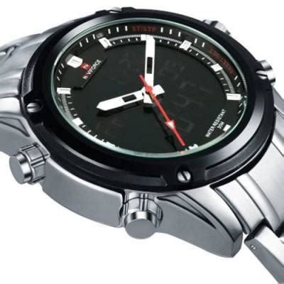 NAVIFORCE NF9050 LUXURY DUAL MOVT MEN QUARZ WATCHES ANALOG DIGITAL LED