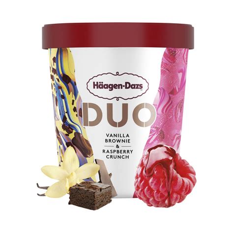 Buy Haagen Dazs Duo Vanilla Brownie And Raspberry Ice Cream Tub 420ml Coles