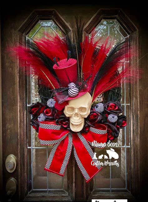 Gothic Halloween Wreath Gothic Wreath Gothic Red Wreath Skull Halloween Wreath Gothic Skull