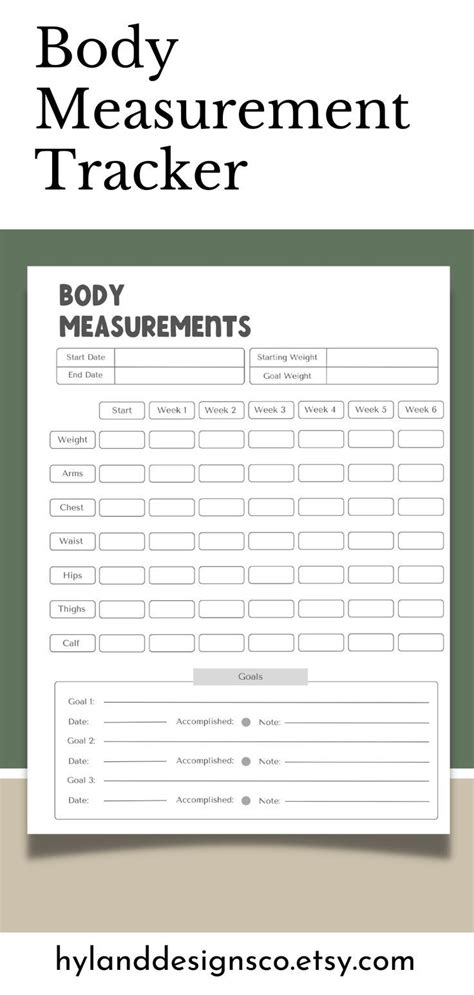 Body Measurement Tracker | Body measurement tracker, Body measurements, Body