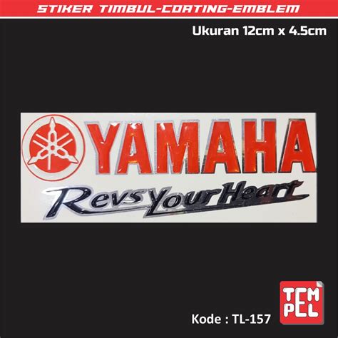 Jual Stiker Timbul Coating Emblem Embos 3D Yamaha Revs Your Heart