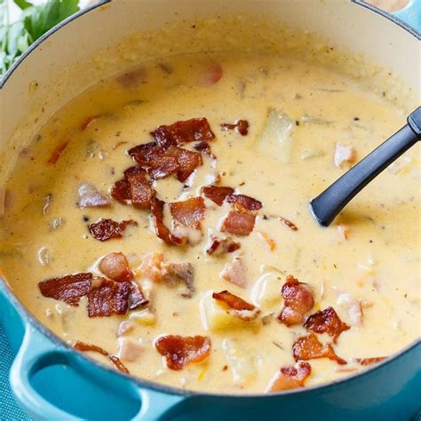 Cheesy Ham and Potato Chowder - Spicy Southern Kitchen