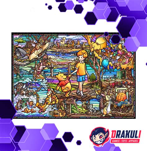 Jigsaw Puzzle Tenyo Art Crystal Winnie The Pooh Stained Glass Dp 1000