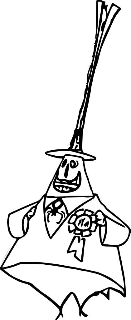 The Nightmare Before Christmas Mayor Cartoon Coloring Page