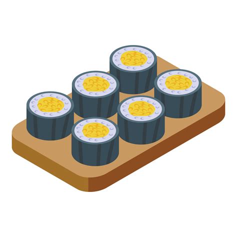 Sushi Roll Set Icon Isometric Vector Japan Food 19053144 Vector Art At