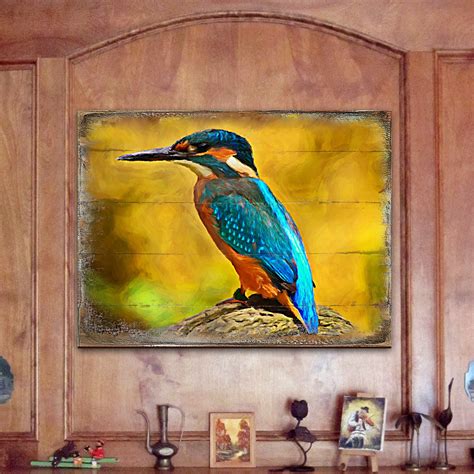 Blue Bird Art Bird Wall Art Bird Art On Wood Block Bird Etsy