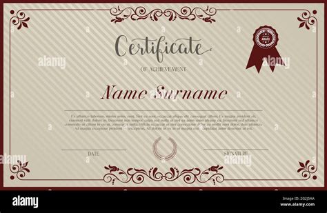 Vintage Certificate Template 1 Vintage Certificate Template Diploma Education Certificate Of