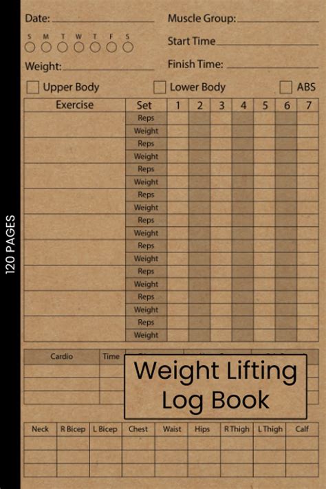 Weight Lifting Log Book Workout Journal For Men And Women Exercise