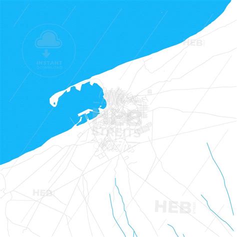 Berbera, Somalia PDF vector map with water in focus - HEBSTREITS | Map ...