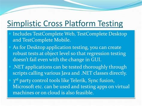 TestComplete A Sophisticated Automated Testing Tool By SmartBear PPT