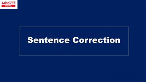 Sentence Correction Questions Rules For English Language