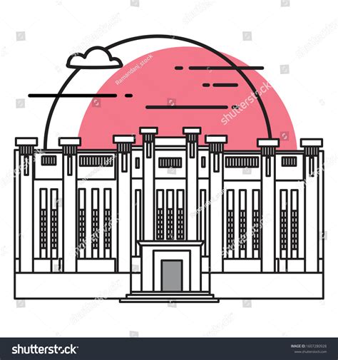 Flat Vector Illustration Historic Building City Stock Vector Royalty