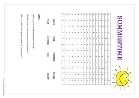 Summertime Word Search English Esl Worksheets Pdf Doc