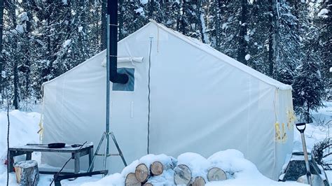 Frozen Winter Wall Tent Camping Youtube