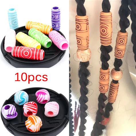 Pcs Lot Hair Braid Dread Dreadlock Beads Multi Coloured Cuffs Clips